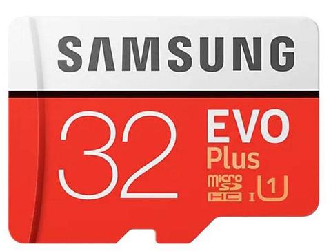 Samsung  EVO Plus MicroSDXC with SD Adapter (Grade 3/ Class 10) - 32GB - Red (32GB) - Brand New
