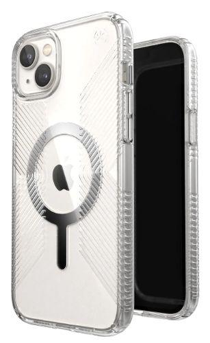 Speck  Perfect Clear Grip Phone Case with MagSafe for iPhone 14 Plus - Silver/Clear - Brand New