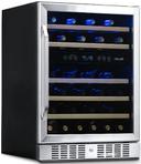 Newair  24” Built-in 46 Bottle Dual Zone Wine Fridge AWR-460DB in Stainless Steel in Acceptable condition