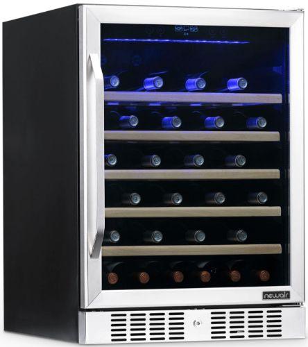 NewAir  24" Built-In Wine Fridge With Beech Wood Shelves AWR-520SB in Stainless Steel/Black in Excellent condition