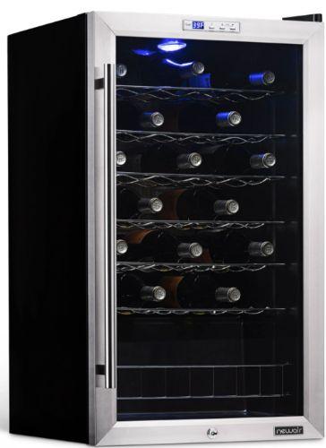 NewAir  Freestanding Wine Fridge With Adjustable Racks AWC-330E - Stainless Steel/Black - Pristine