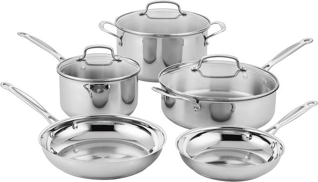 Cuisinart  Classic Set 8 Pieces Cookware Set in Stainless Steel in Excellent condition