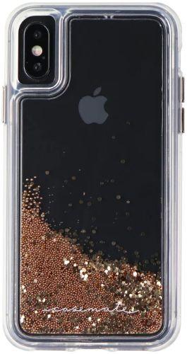 Case-Mate  Waterfall Liquid Glitter Case for iPhone X l iPhone Xs - Waterfall Liquid Glitter (Clear/Gold) - Brand New