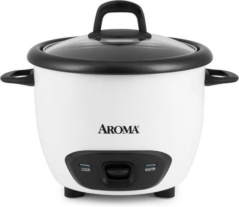 Aroma  Housewares 6-Cup Cooked and 3-Cup Uncooked Pot-Style Rice Cooker ARC-743G - White - Excellent