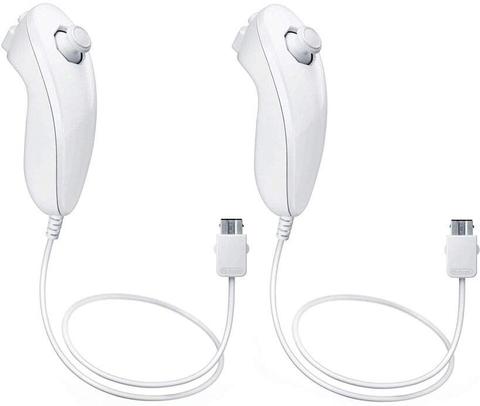Nintendo  Wii Nunchuck Wired Controller (2Pack) - White - Excellent