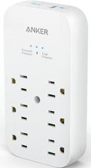 Anker  A9263 Outlet Extender and USB Wall Charger (6 Outlets and 2 USB Ports) in White in Excellent condition