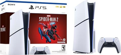 Sony  PlayStation 5 Slim Gaming Console Marvel’s Spider-Man 2 Bundle (Disc Edition) - 1TB - White - Excellent