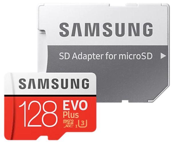 Samsung  128GB Evo Plus Micro SD Memory Card with Adapter (2020) 128GB in White/Red in Brand New condition