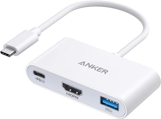 Anker  USB C Hub PowerExpand 3-in-1 USB 4K HDMI 100W Power Delivery in White in Excellent condition