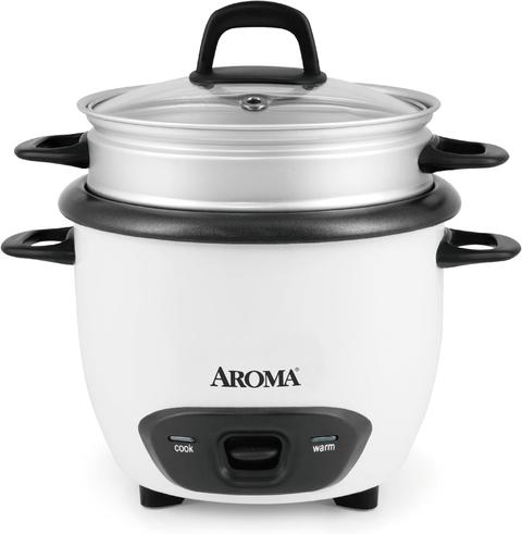 Aroma Housewares  6-cup Rice & Grain Cooker/Steamer (ARC-743) - White - Excellent