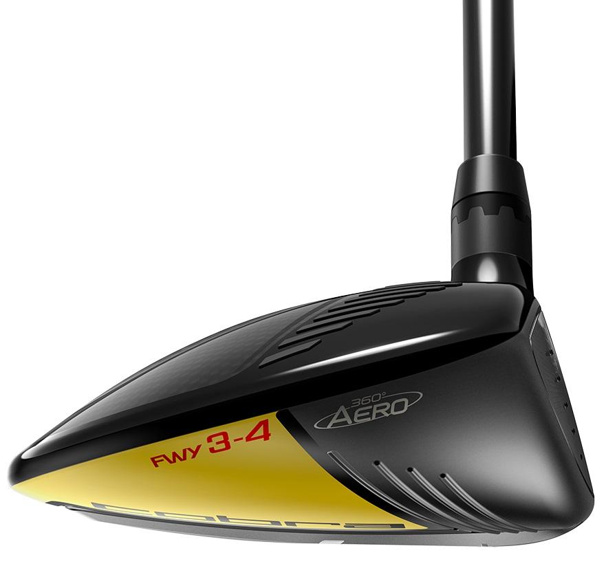Cobra King F9 SpeedBack Black Yellow Fairway Wood - Golf Club - Left Handed - 3 - 14.5° Loft - Stiff Flex - Aldila NV Green MLT 65 Shaft - Men