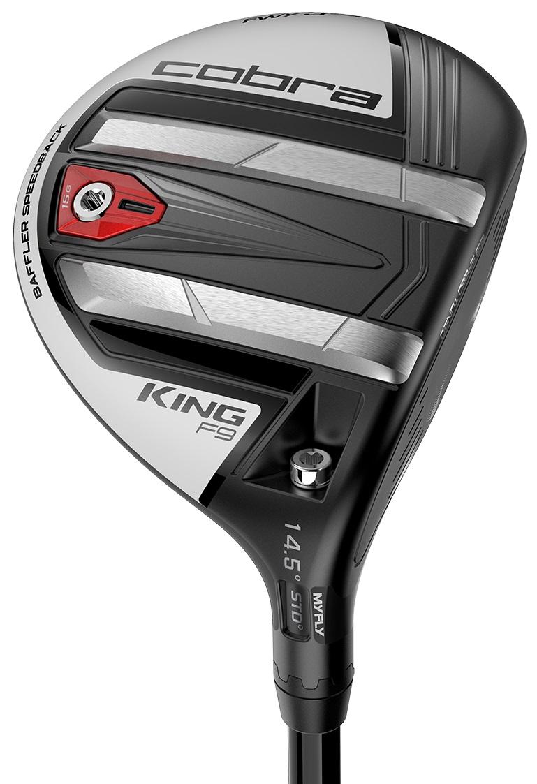 Cobra King F9 SpeedBack Black Grey Fairway Wood - Fujikura ATMOS Blue 7 Shaft - 3 - Left Handed - Stiff Flex - Standard Length - 14.5 Loft - Standard Lie Angle - Men - Good