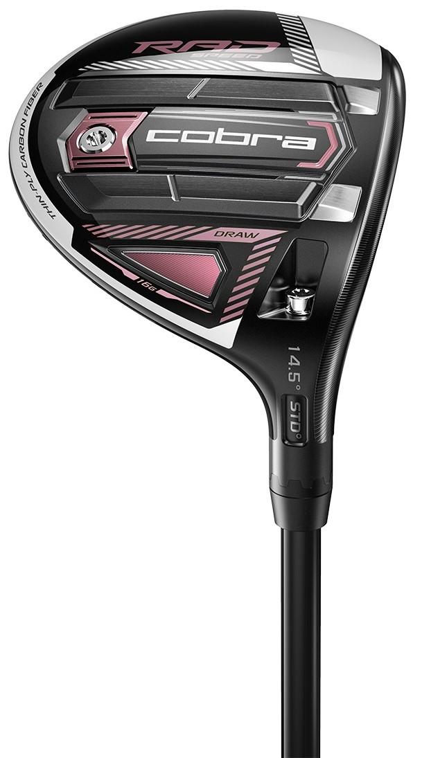 Cobra RADSpeed Draw Black/Pink Fairway Wood Women - Fujikura ATMOS 50 Shaft - 3 Wood - Right Handed - Ladies Flex - Standard Length - 18.5 Loft - Standard Lie Angle - Woman - Premium