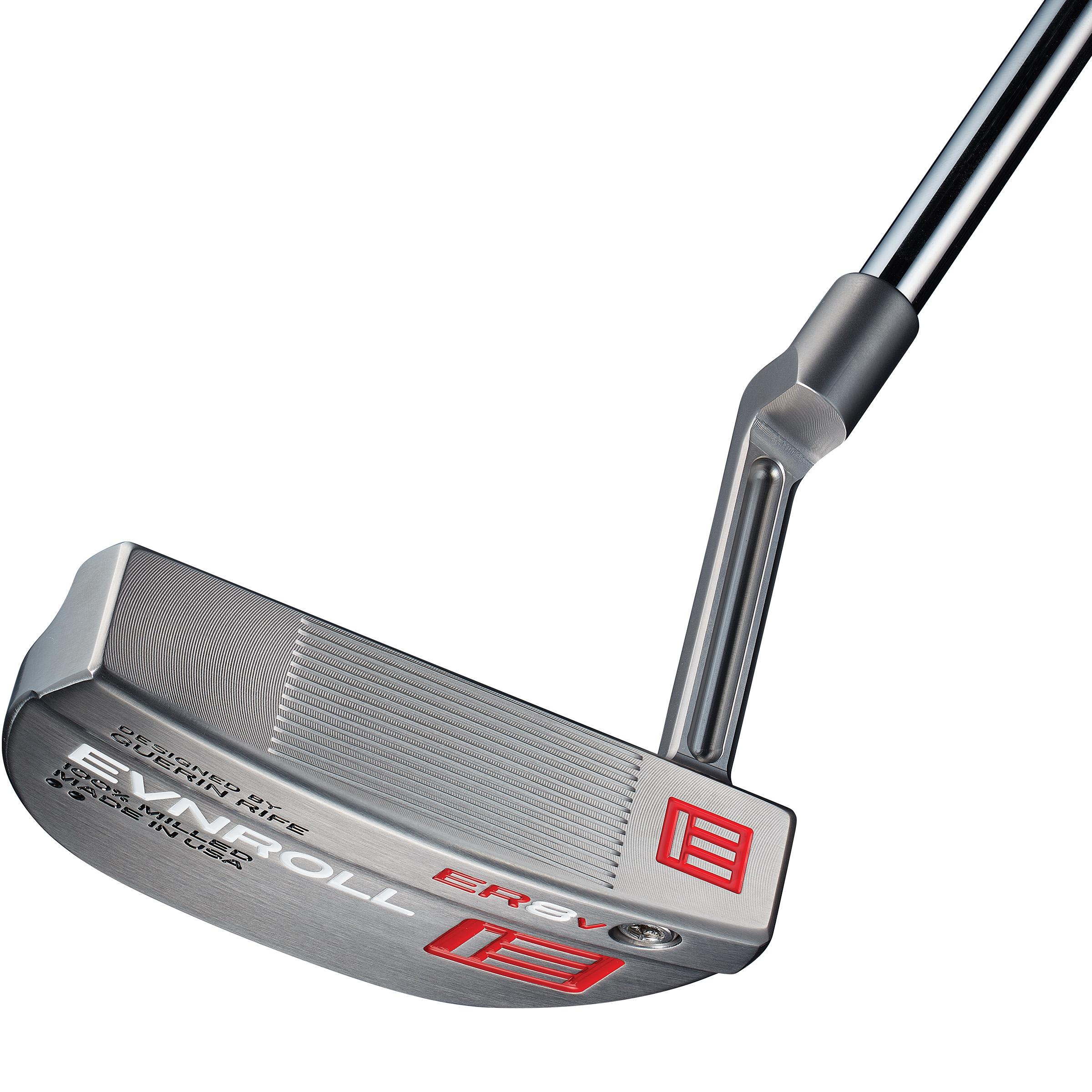 Evnroll ER8v3 Long Plumber TourMallet White TourTac Putter - Golf Club - Standard - Putterflex Flex - Evnroll Black Armour Stepless Shaft - Men