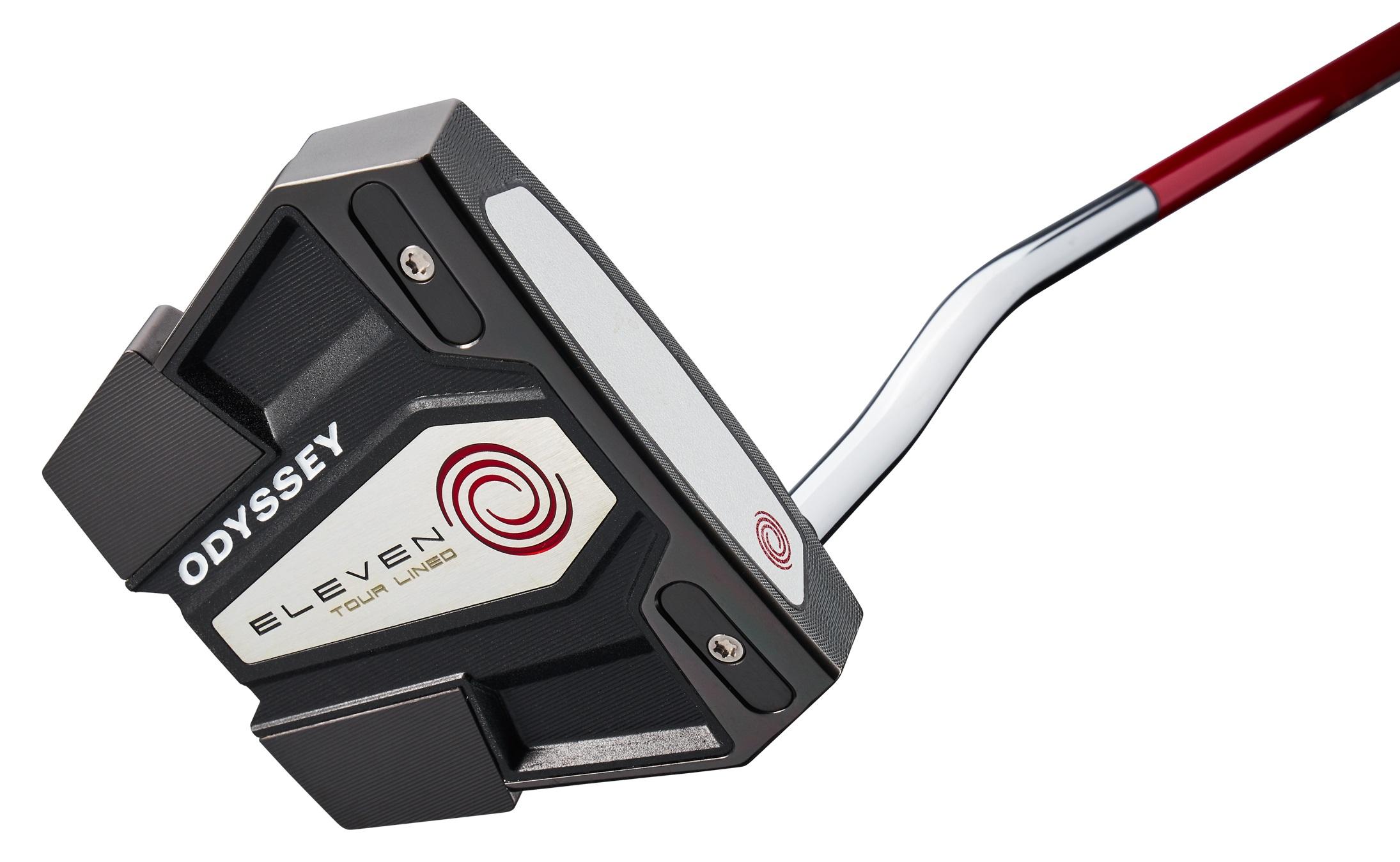 Odyssey Eleven Tour Lined DB Red Stroke Lab Putter - Odyssey Stroke Lab Bi Shaft - Standard - Right Handed - Putterflex Flex - Standard Length - Standard Lie Angle - Men - Good
