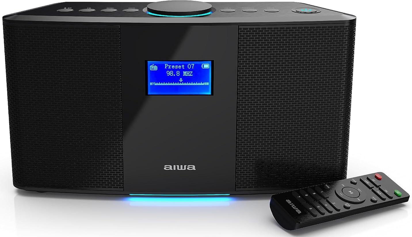 AIWA Wireless Speaker with Bluetooth and Alarm Clock AI6008 - Black - Excellent