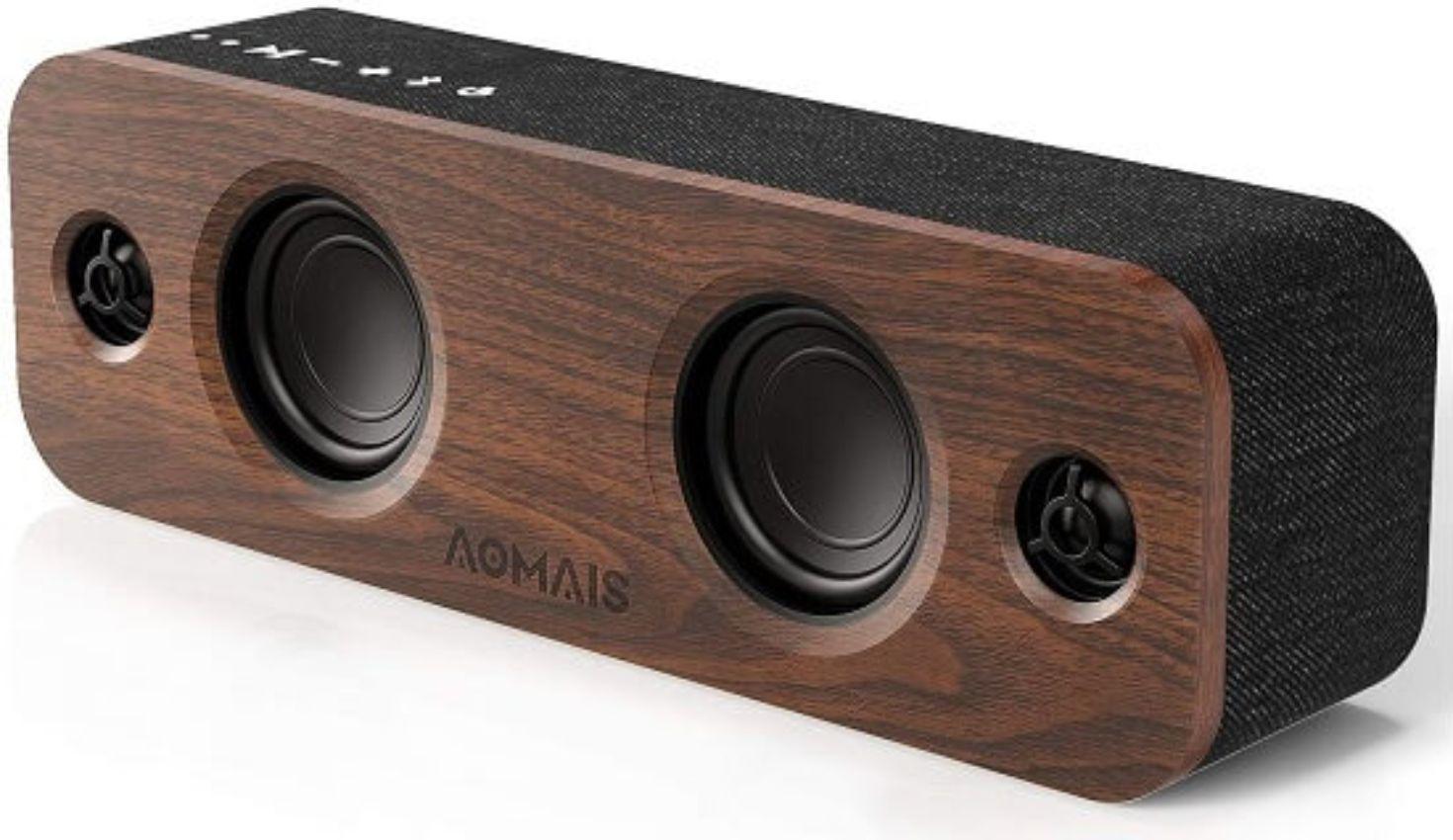 AOMAIS LIFE  AOMAIS Life 30W Loud Home Audio Bluetooth Wireless Speaker - Dark Brown - Excellent