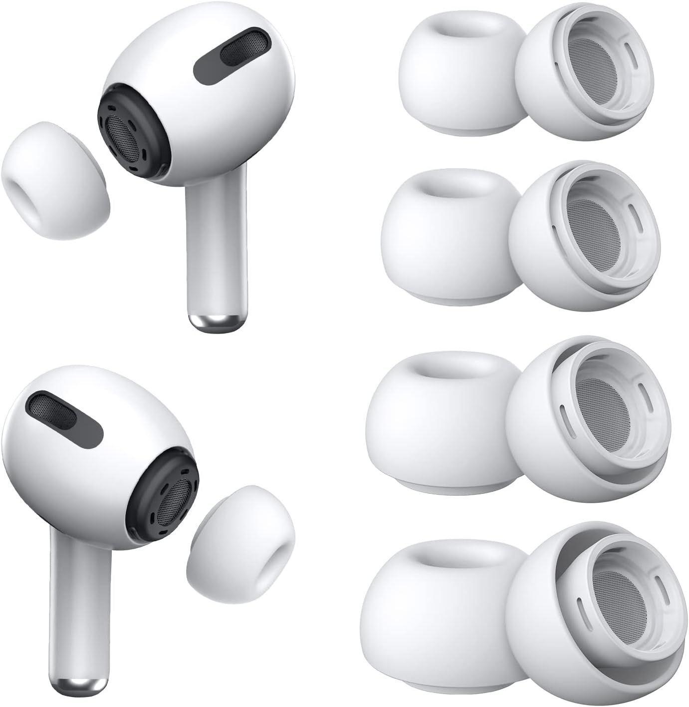 Apple  Original Replacement Earbud Tips 4pcs for AirPods Pro 1 & 2 S/L (2Packs) - White - Brand New