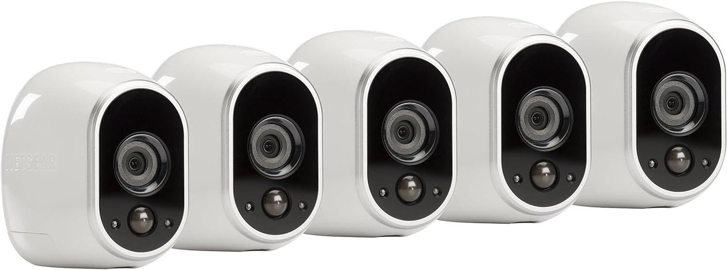 Arlo  5 Camera Kit Wireless Home Security Camera System with Motion Detection - White - Excellent