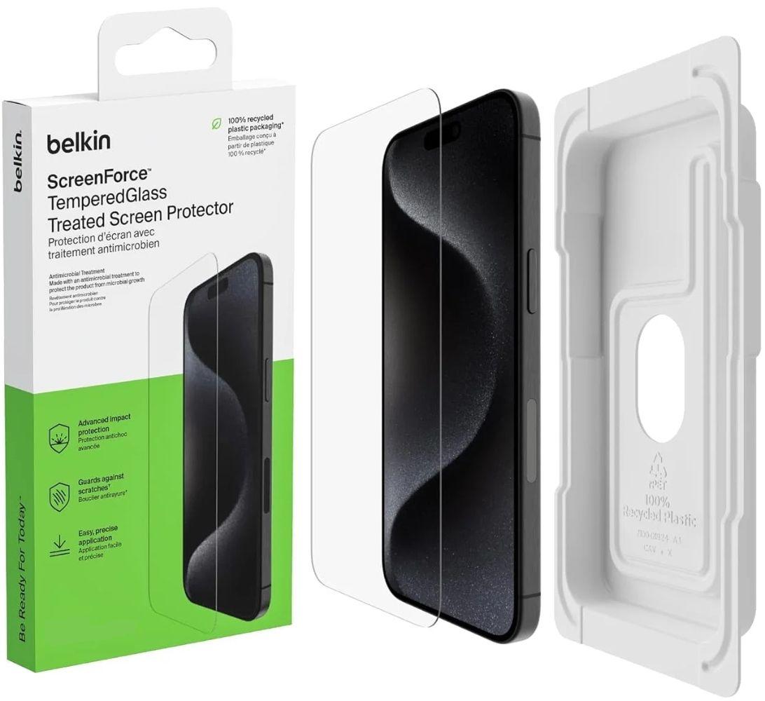 Belkin  ScreenForce Tempered Glass Screen Protector with Easy Align Tray for iPhone 14 Pro - Clear - Brand New