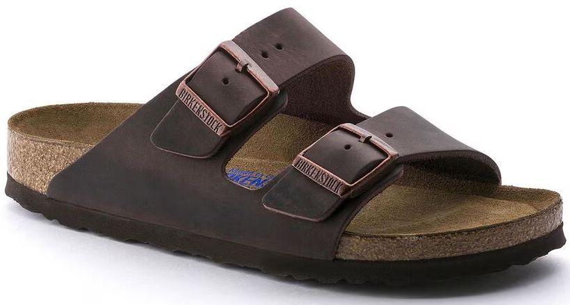 Birkenstock Arizona Soft Footbed Natural Leather Oiled Narrow Fit Unisex Sandals - Habana - 5 - Excellent