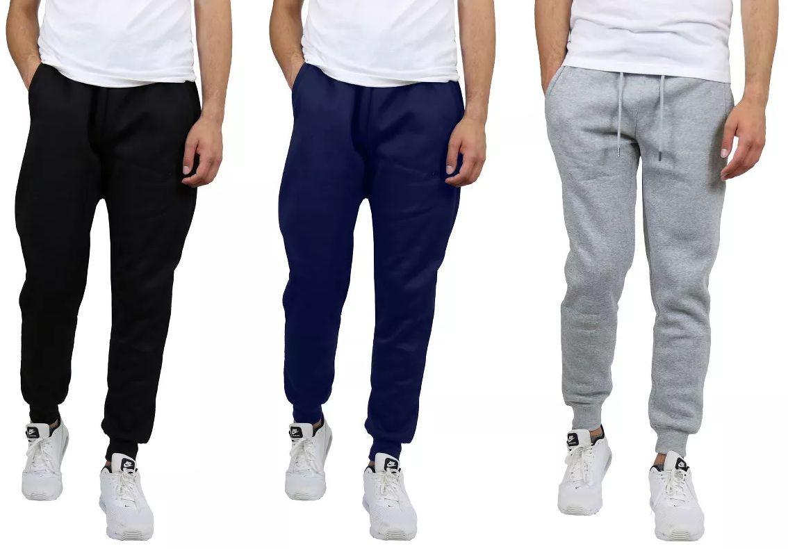 Blue Ice Men's Modern Fit Fleece Jogger Sweatpants Large (3-Pack)