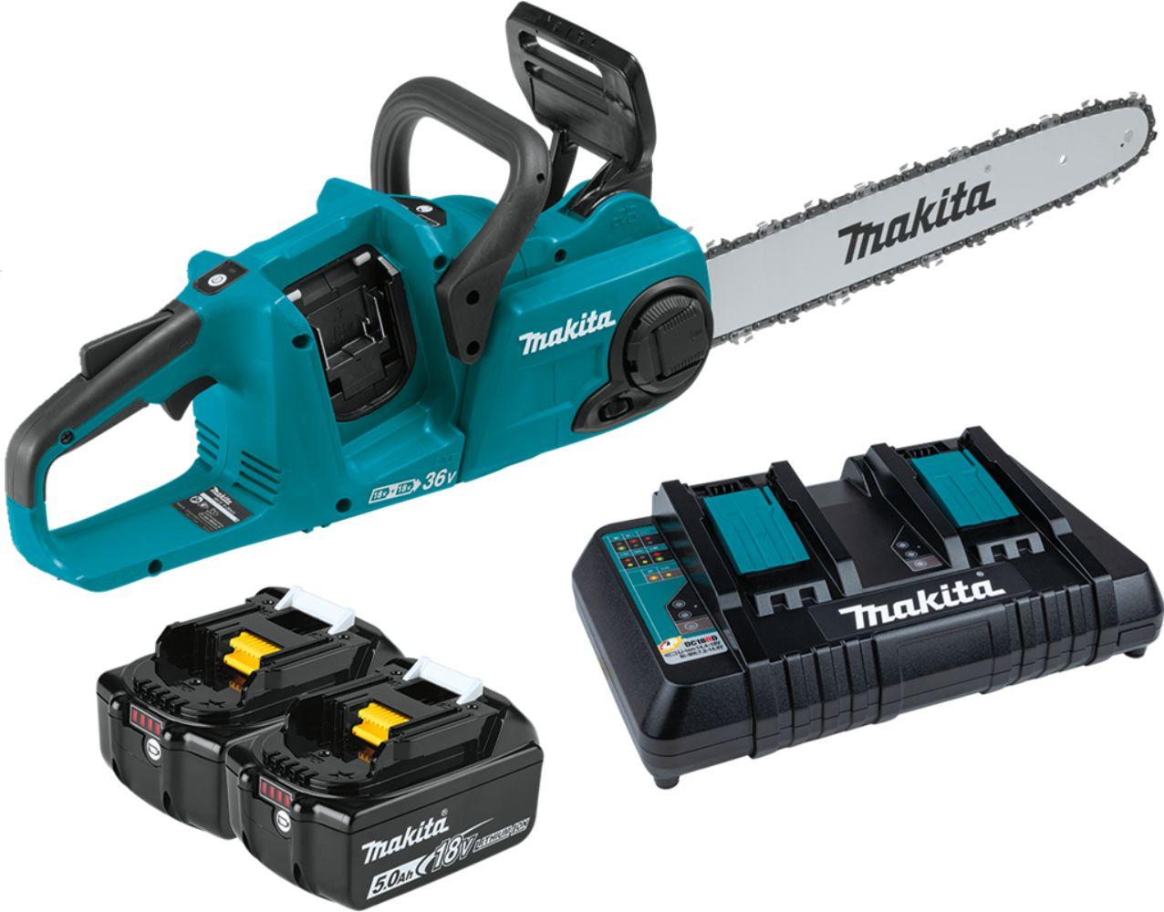 Bosch XCU04PT-R 36V (18V X2) LXT Brushless 16" Chain Saw Kit (5.0Ah) - Teal/Black - Excellent