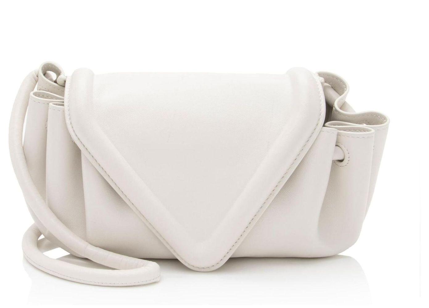 Bottega Veneta Lambskin Beak Crossbody - White - Leather - Excellent