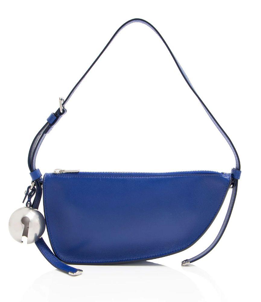 Burberry Leather Shield Mini Shoulder Bag - Blue - Leather - Excellent
