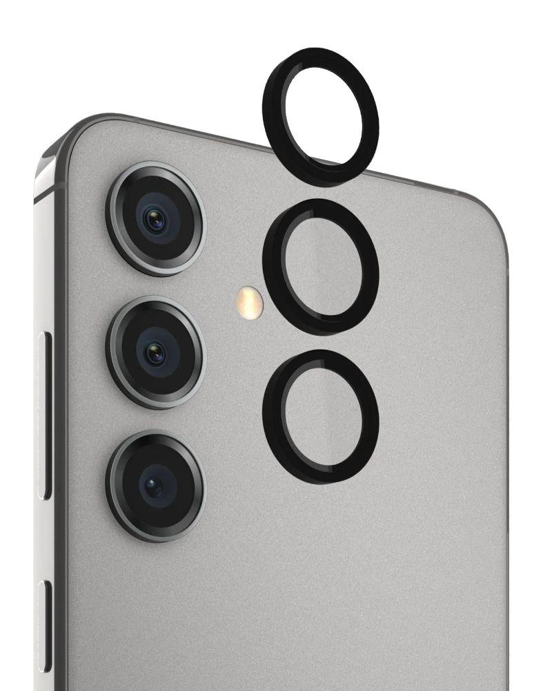 Case-Mate Aluminum Ring HD Lens Protectors for Samsung Galaxy S24+ - Transparent/Black - Brand New