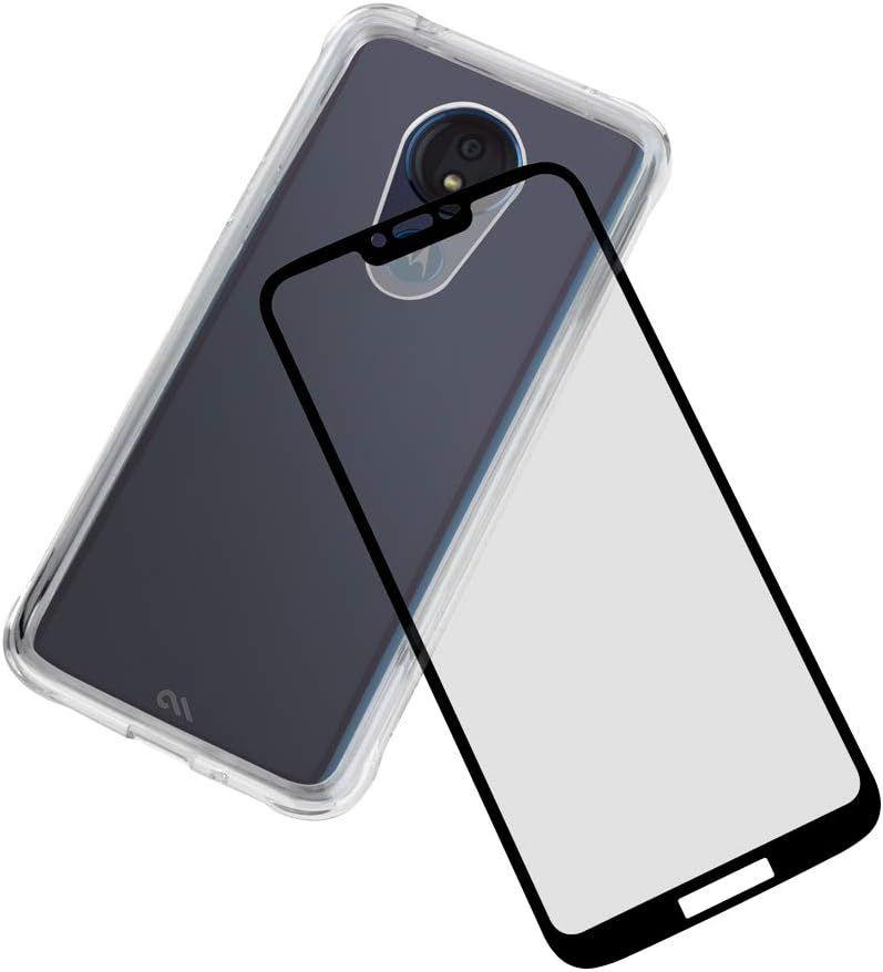 Case-Mate Tough Phone Case + Glass Screen Protector for Motorola Moto G7 Play - Clear - Excellent