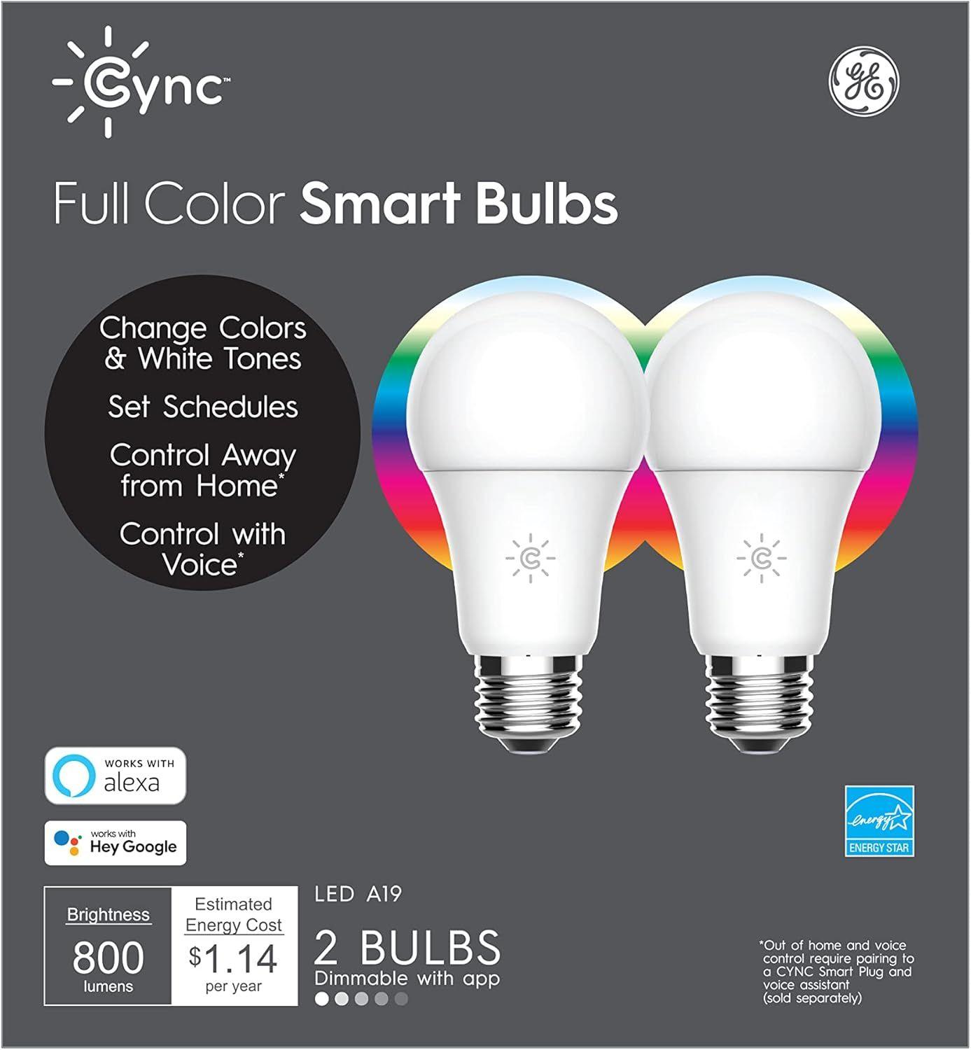 C by GE  Tunable Full Color Direct Connect Smart Bulbs (2-Pack) - White - Premium