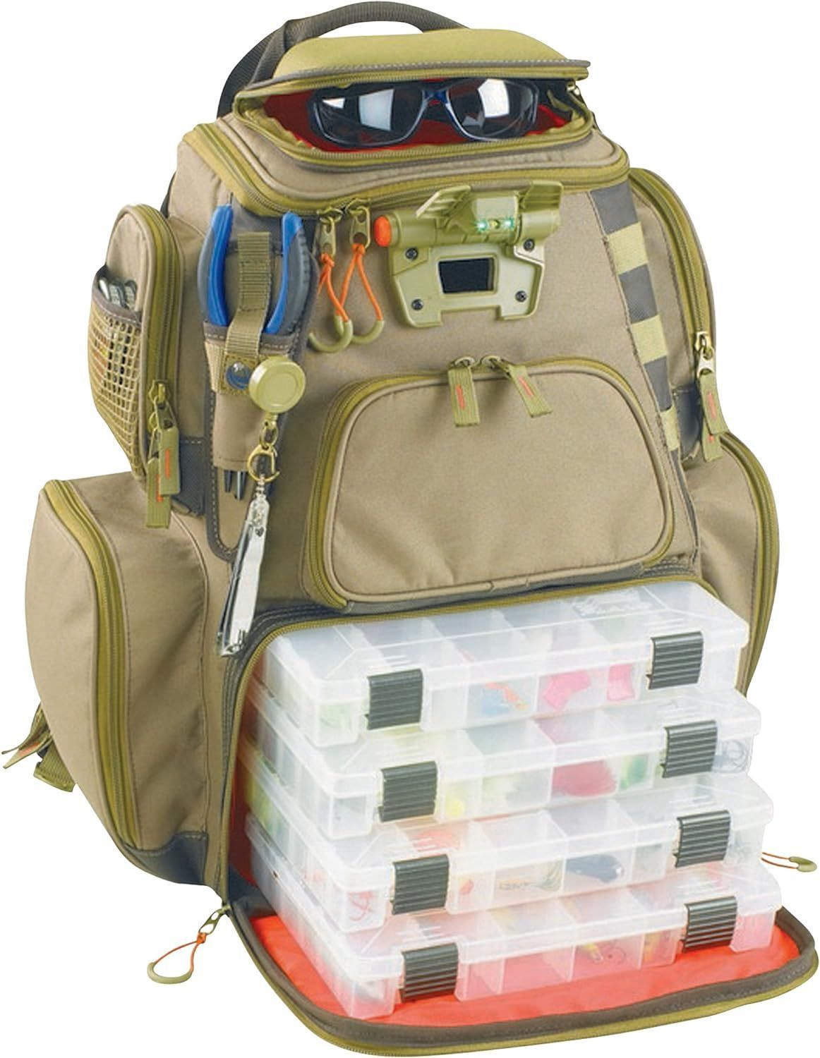 CLC Wild River by WT3604 Tackle Box Nomad Lighted Backpack & Four PT3600 Trays