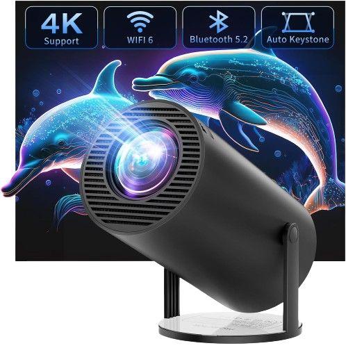 ClokoWe 4K 180° Rotation WiFi Bluetooth Mini Projector - Black - Excellent