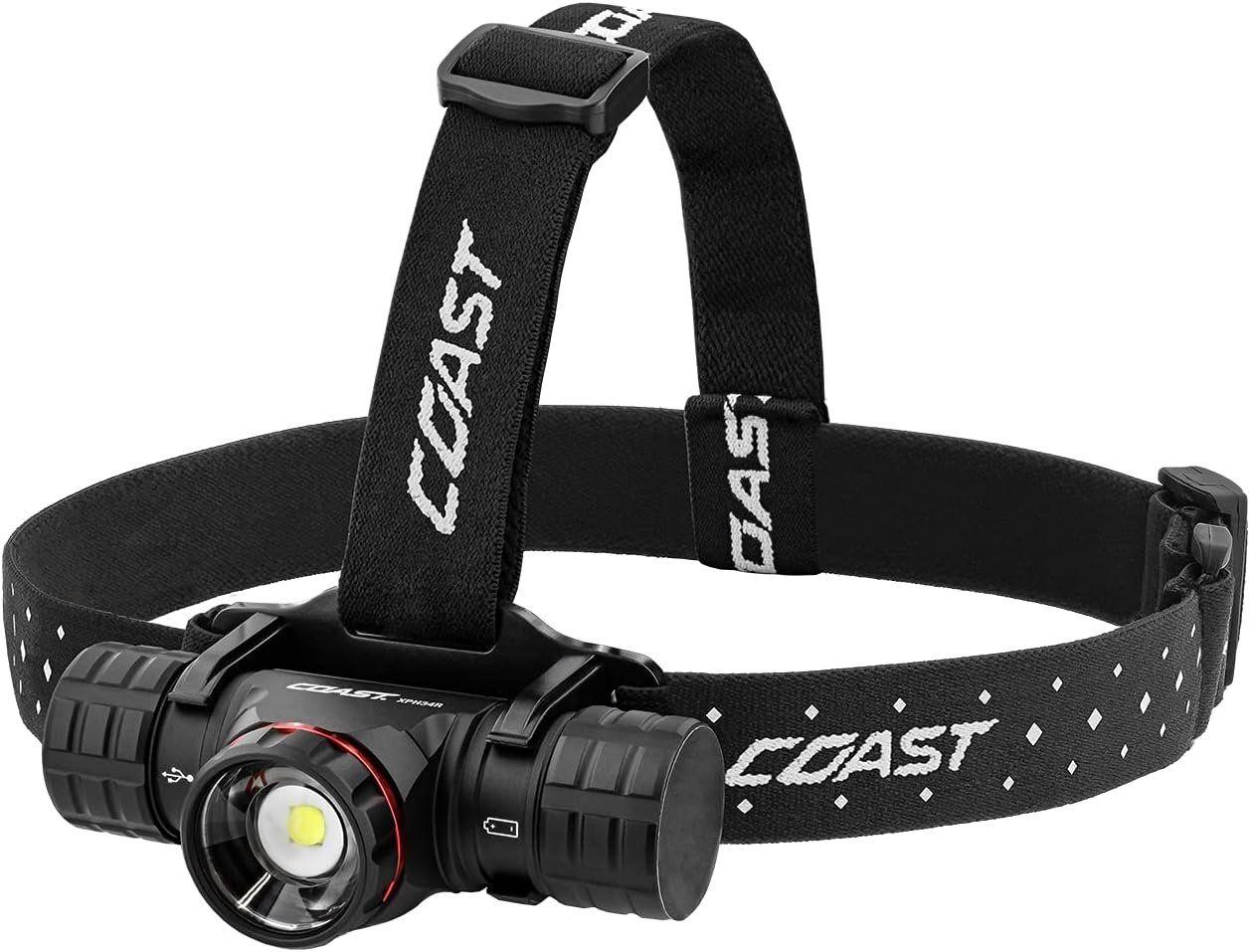 Coast XPH34R USB-C Rechargeable LED Headlamp Twist Focus Pure Beam - Black - Premium