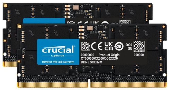 Crucial 64GB Kit (32GBx2) DDR5-4800 SODIMM Laptop Memory