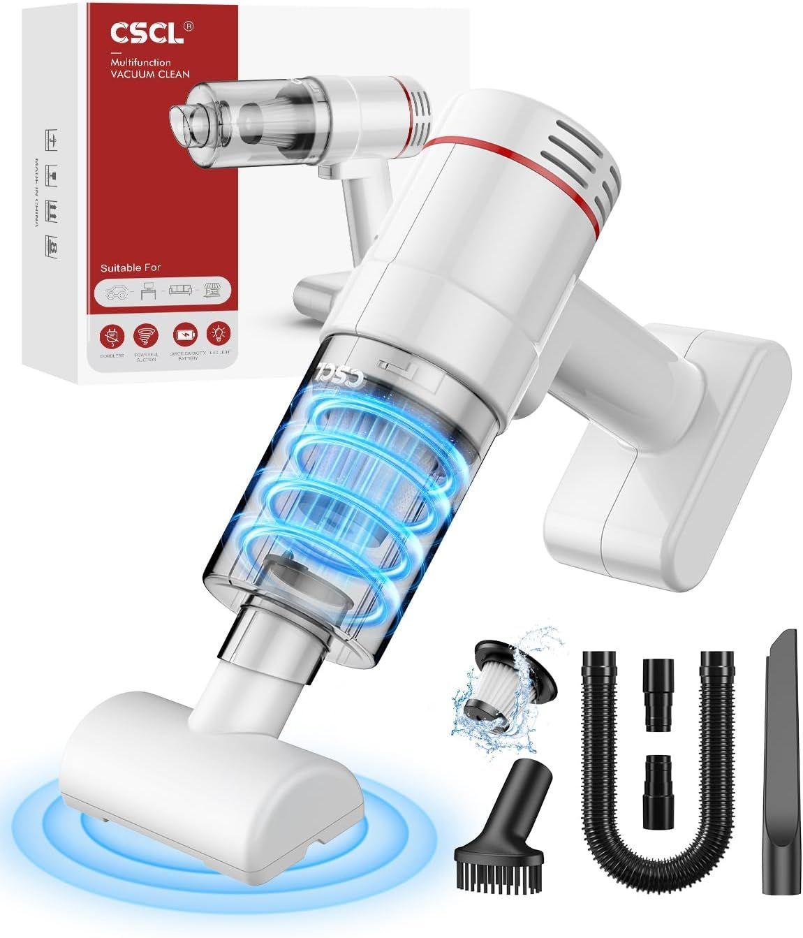 CSCL Handheld Car Vacuum Cleaner for Car Home Office (PJ-116C) - White/Red - Excellent