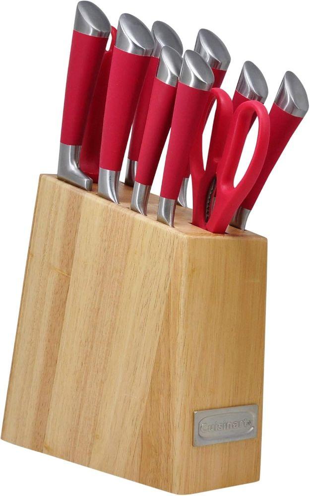 Cuisinart  C77SS-11PRDGR 11-Piece Arista Collection Cutlery Stainless Steel Knife Block Set - Red - Excellent
