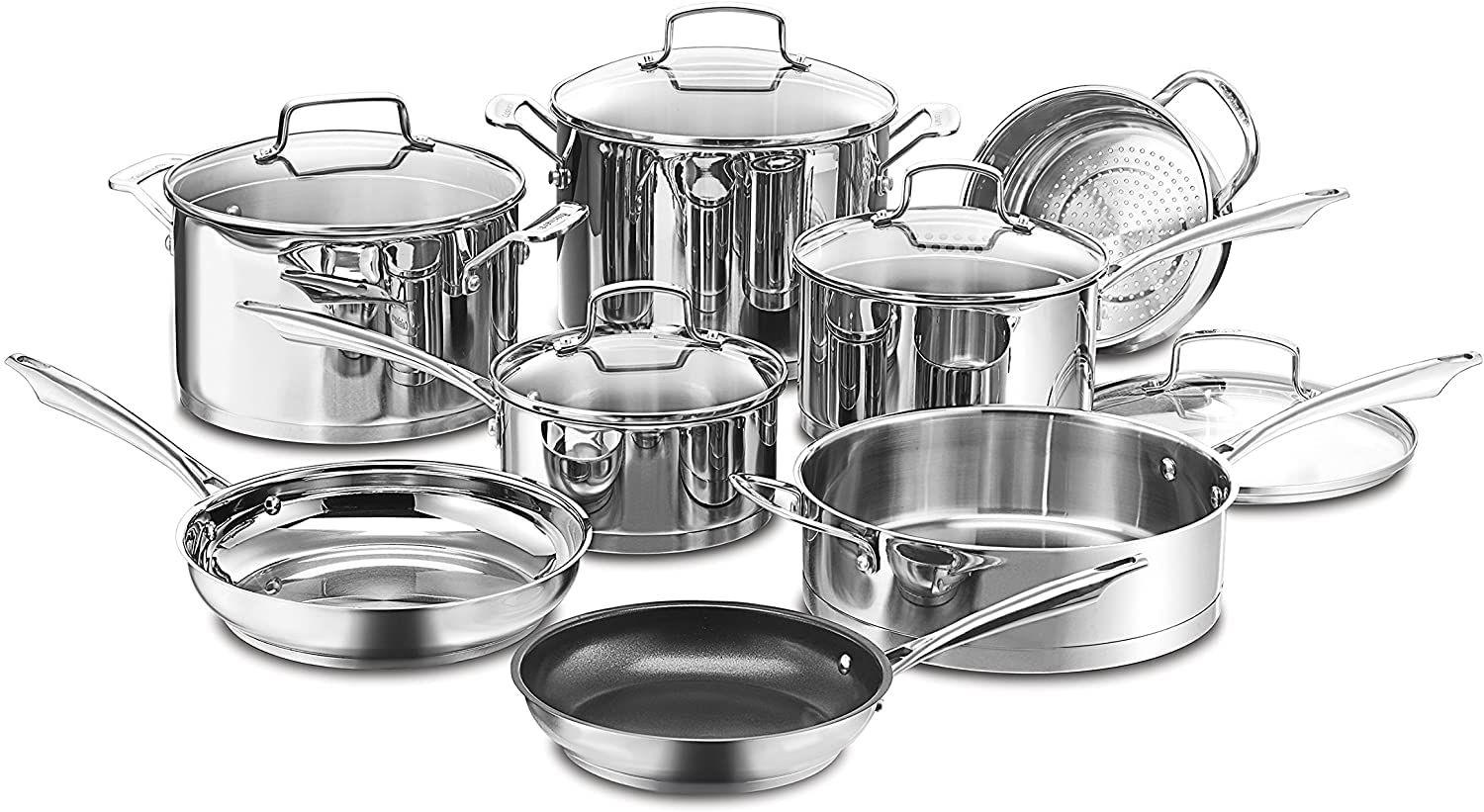 Cuisinart  83-13 Chef's Classic Stainless Cookware Set 13-Piece - Stainless Steel - Excellent
