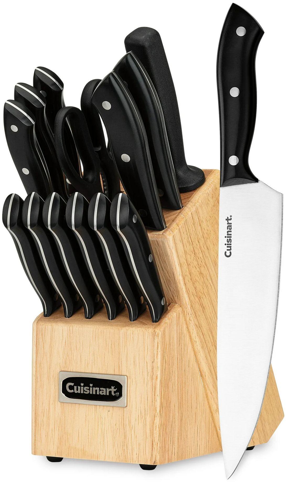 Cuisinart CEBK3R-15P3 Classic Black Triple Rivet Knife Block Set 15-Piece - Black - Excellent