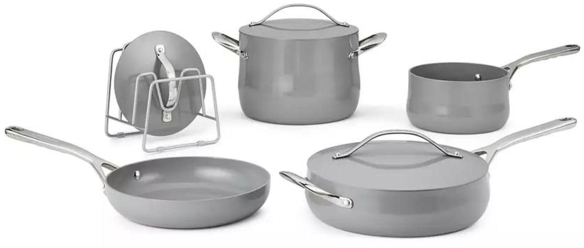 Cuisinart  34C-8GR Culinary Collection Nonstick Ceramic Cookware Set 8-Piece - Gray - Excellent