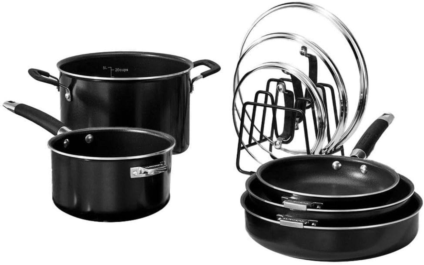 Cuisinart  N51-9BK SmartNest Nonstick Aluminum Cookware Set 9-Piece - Black - Excellent