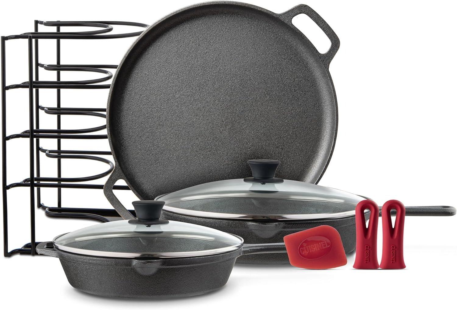 Cuisinel  Cast Iron Cookware Set 9 Pieces Pre-Seasoned Kit CB-501 - Black - Excellent