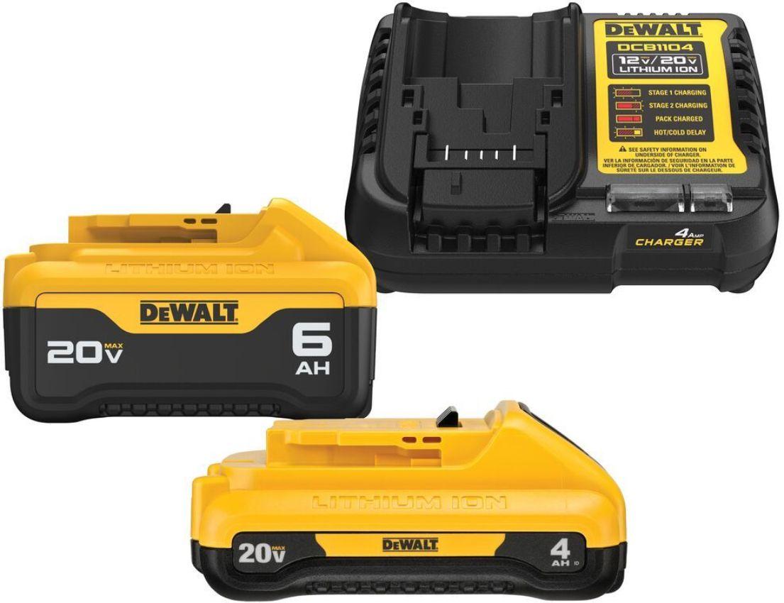 Dewalt  DCB2460CR 20V MAX* 4.0Ah/6.0Ah Batteries & Charger Kit - Yellow/Black - Excellent