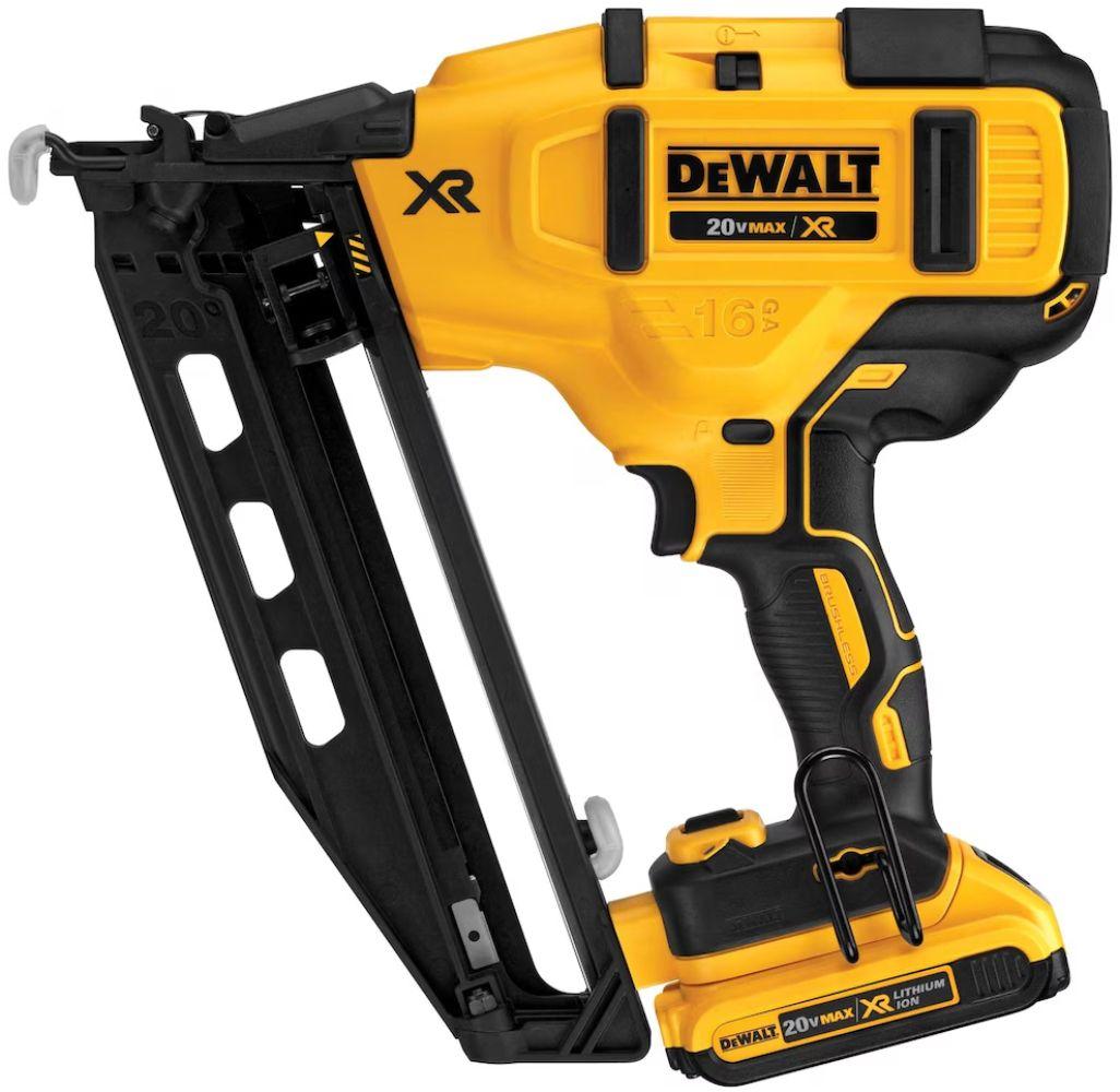 Dewalt DCN660D1R 20V MAX* XR 16 GA Angled Finish Nailer Kit - Yellow - Excellent