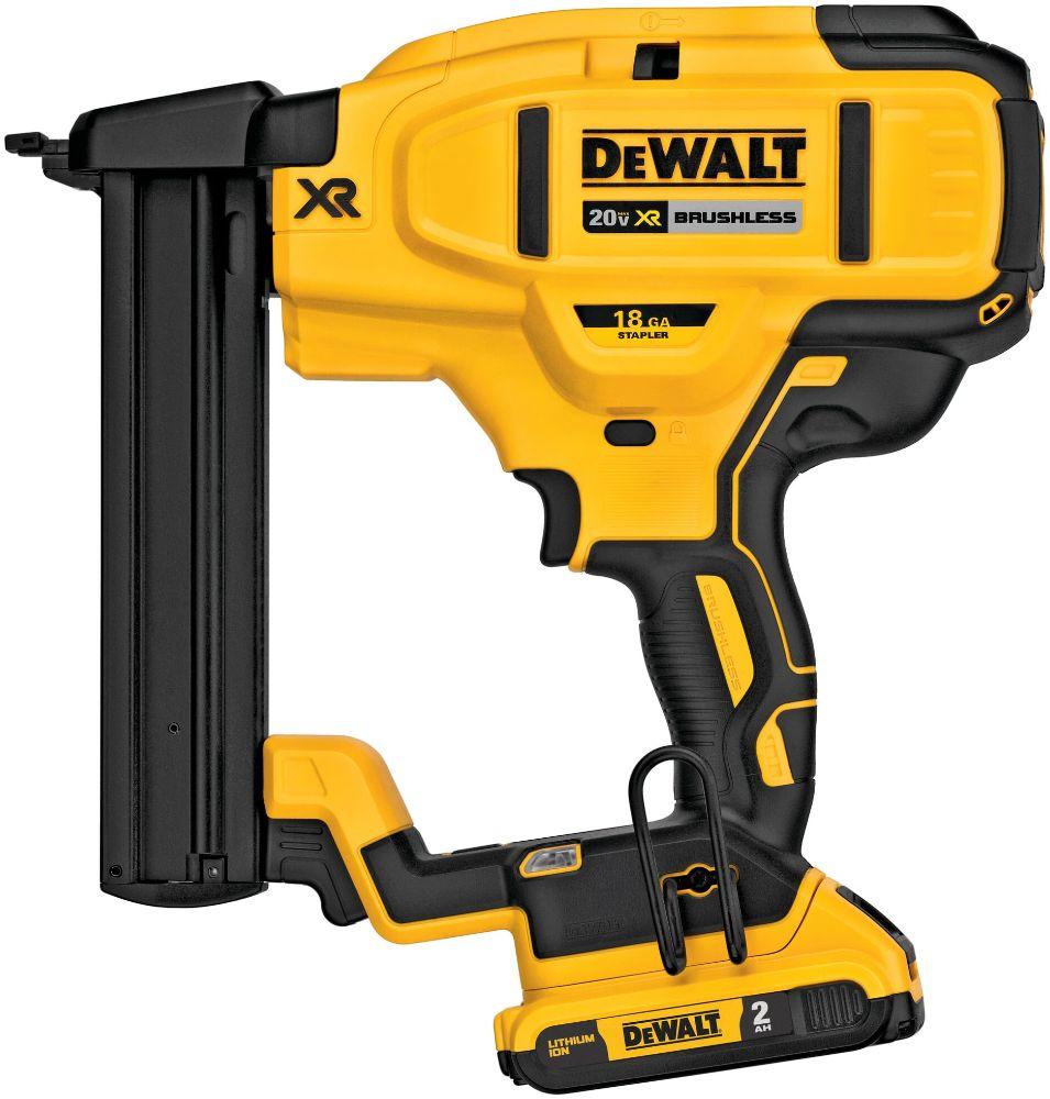 Dewalt DCN681D1R 20V MAX* XR 18 GA Cordless Narrow Crown Stapler Kit - Yellow - Excellent