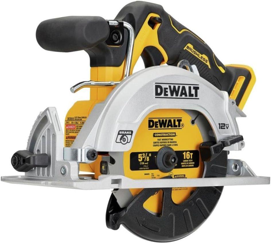 Dewalt DCS512B-R XTREME 12V MAX* 5-3/8 in. Brushless Cordless Circular Saw (Tool Only) - Yellow/Black - Excellent