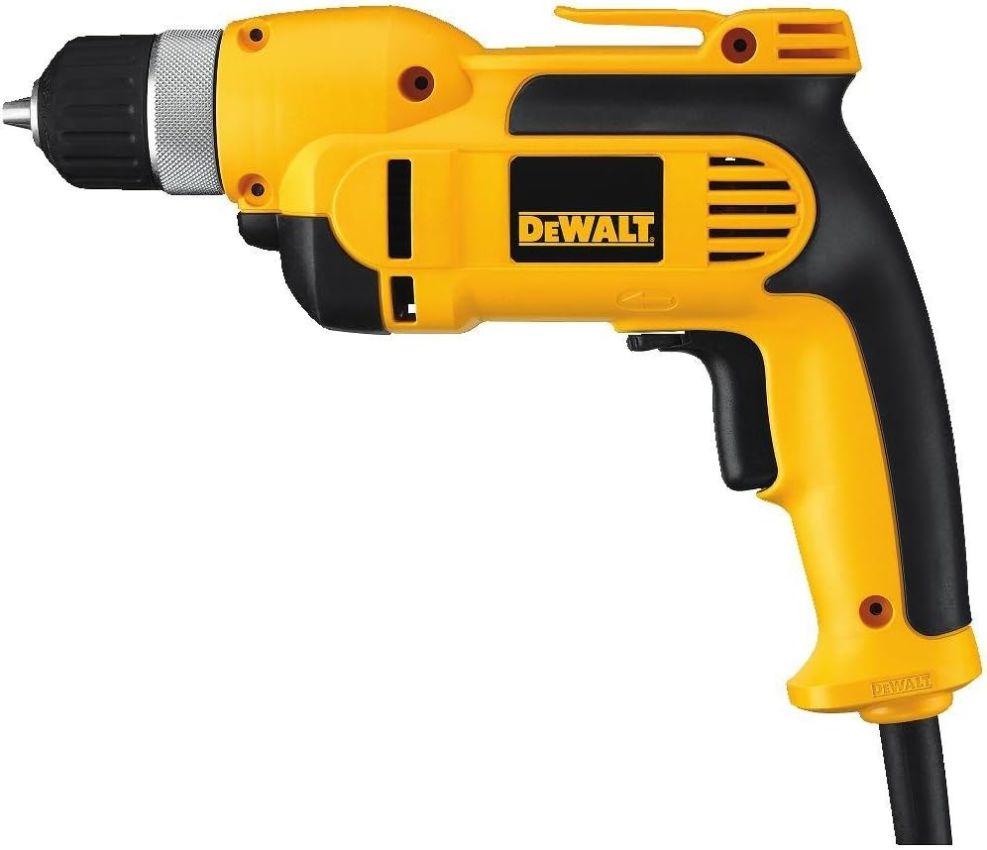 Dewalt DWD110KR 3/8 in. (10mm) VSR Pistol Grip Drill with Keyless Chuck Kit - Yellow - Excellent