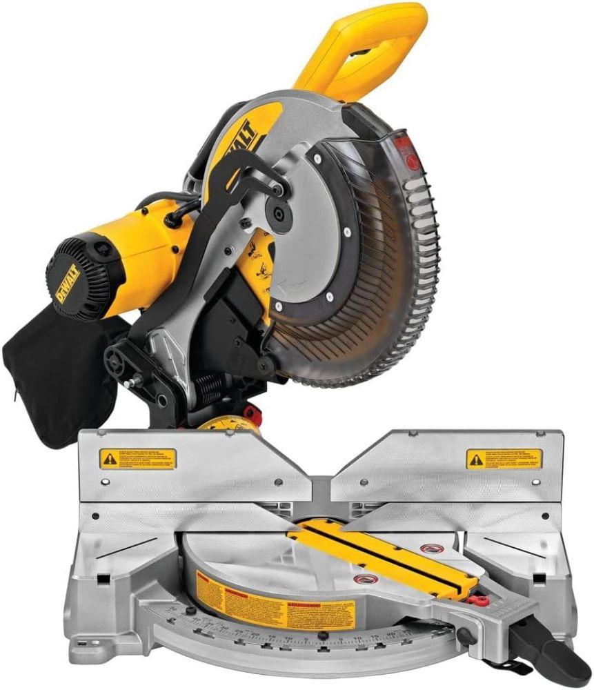 Dewalt DWS716-R 15 Amp 12 in. Double-Bevel Compound Miter Saw - Yellow - Excellent