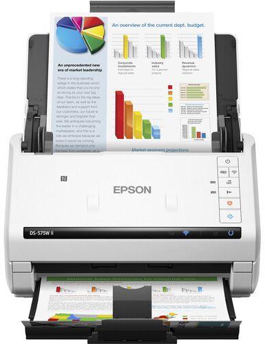Epson  DS-575W II Contact Image Sensor CIS Duplex Document Scanner - White - Excellent